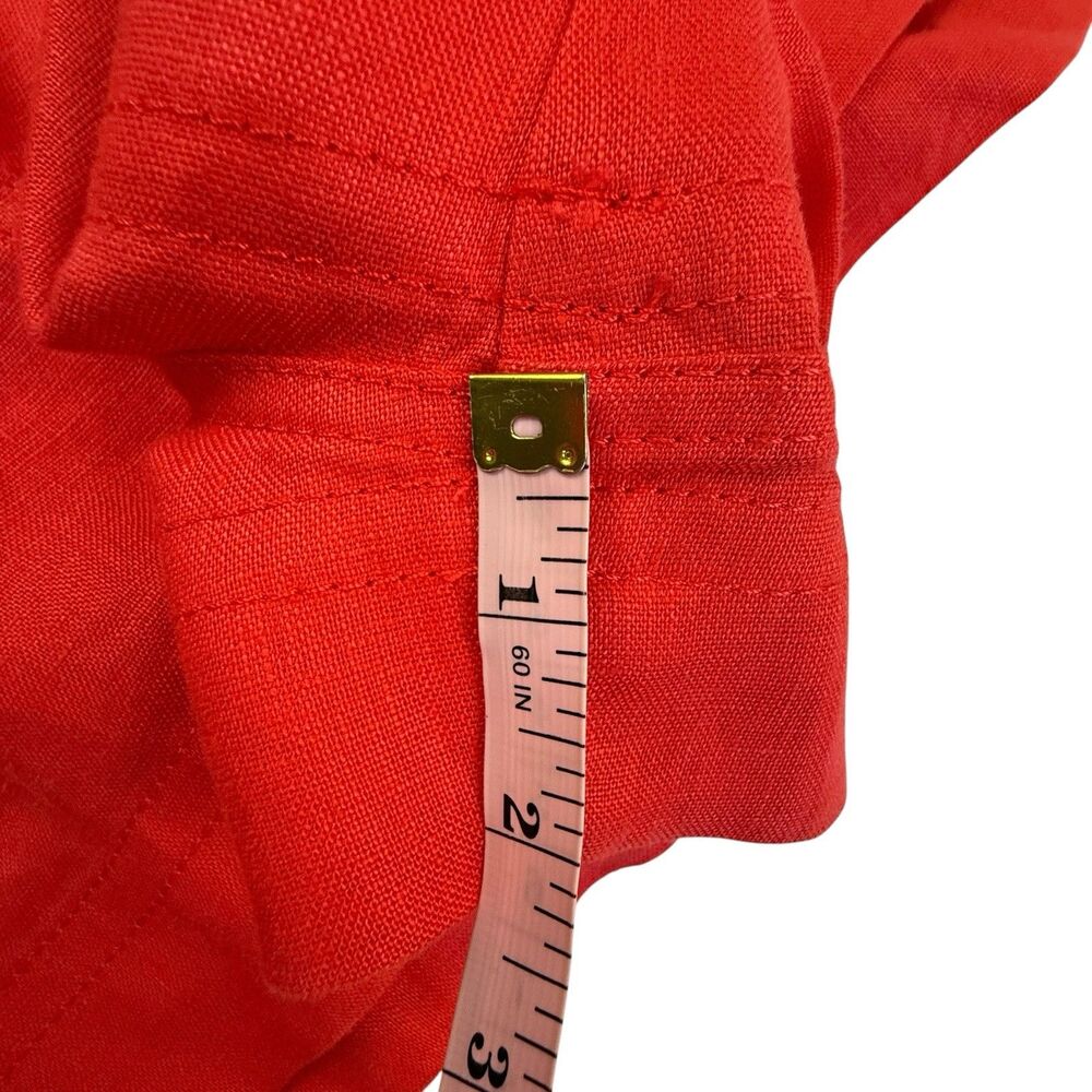 Banana Republic 100% Linen Belted Safari Romper Women Large Red Utility - Picture 12 of 12